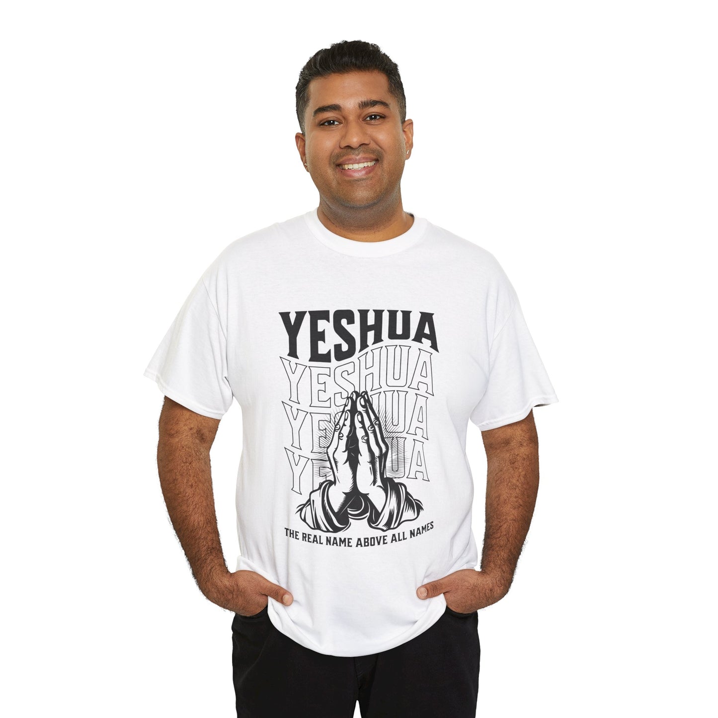 Unisex Yeshua Praying Hands Cotton Tee