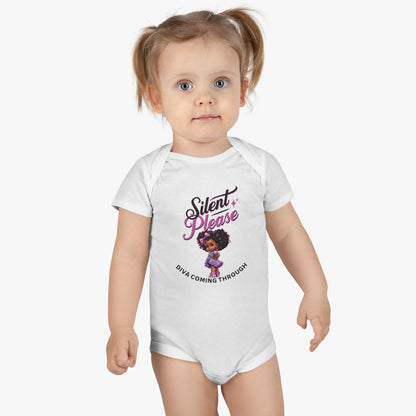 Slient Please Onesie® Organic Baby Bodysuit