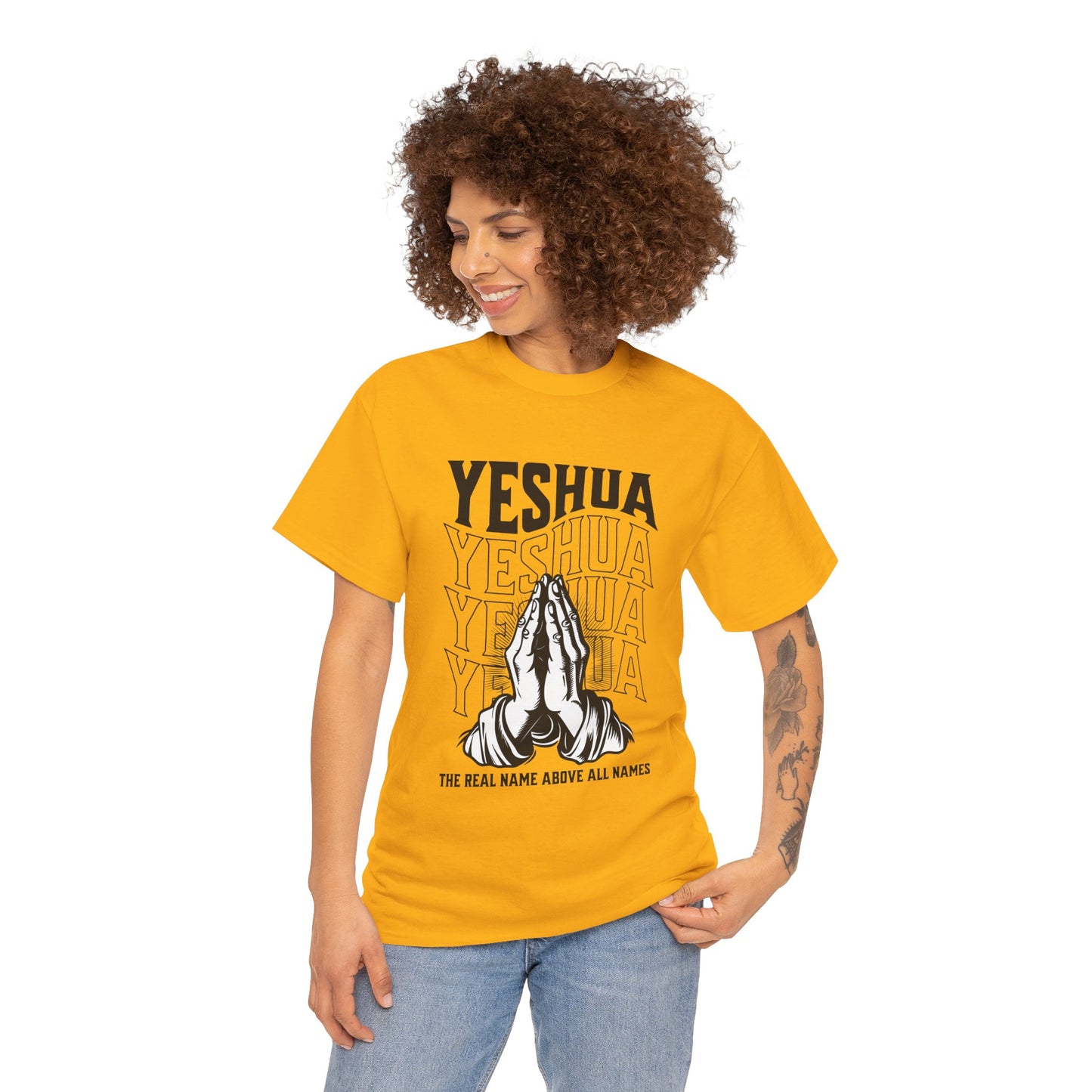 Unisex Yeshua Praying Hands Cotton Tee