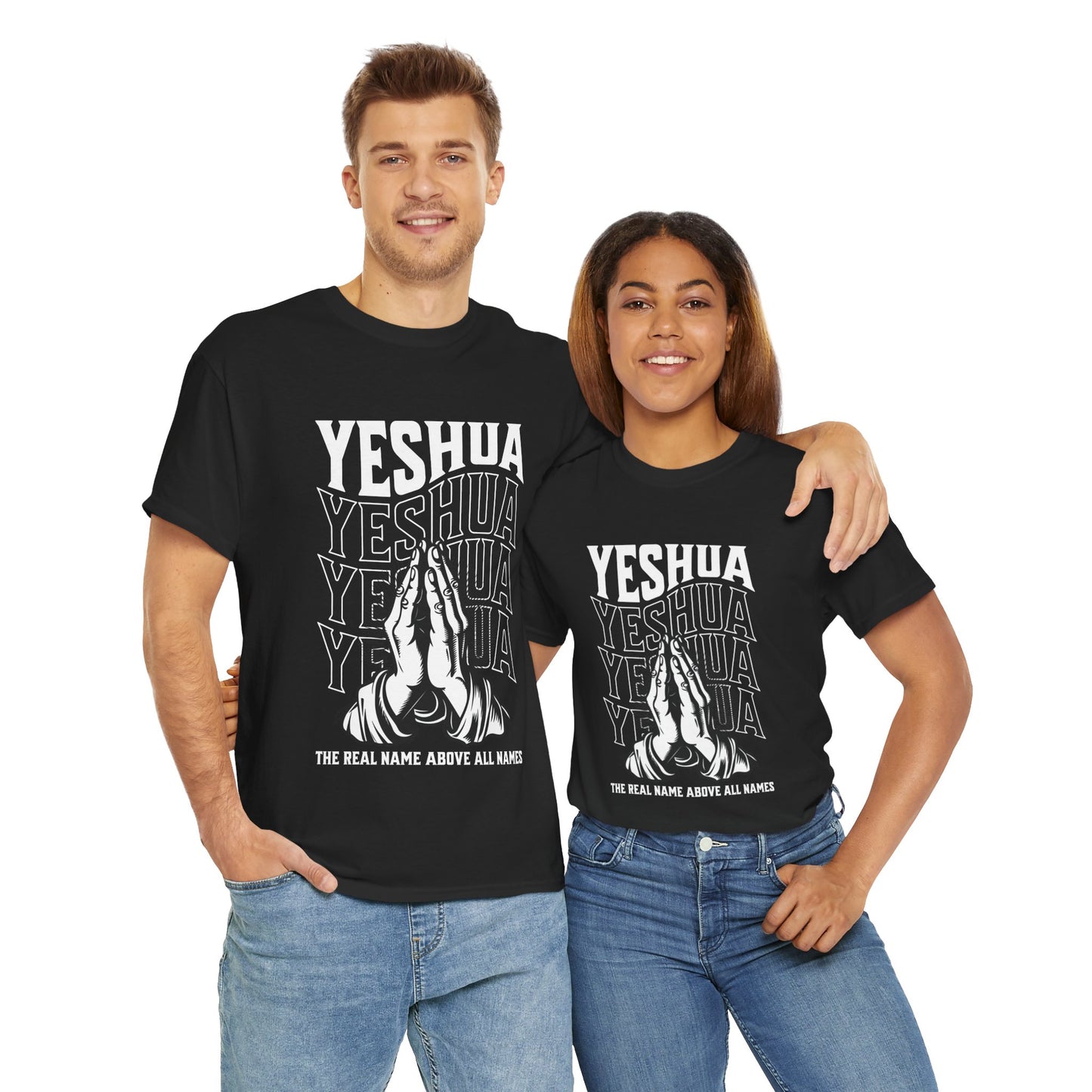 Unisex Yeshua Praying Hands Cotton Tee