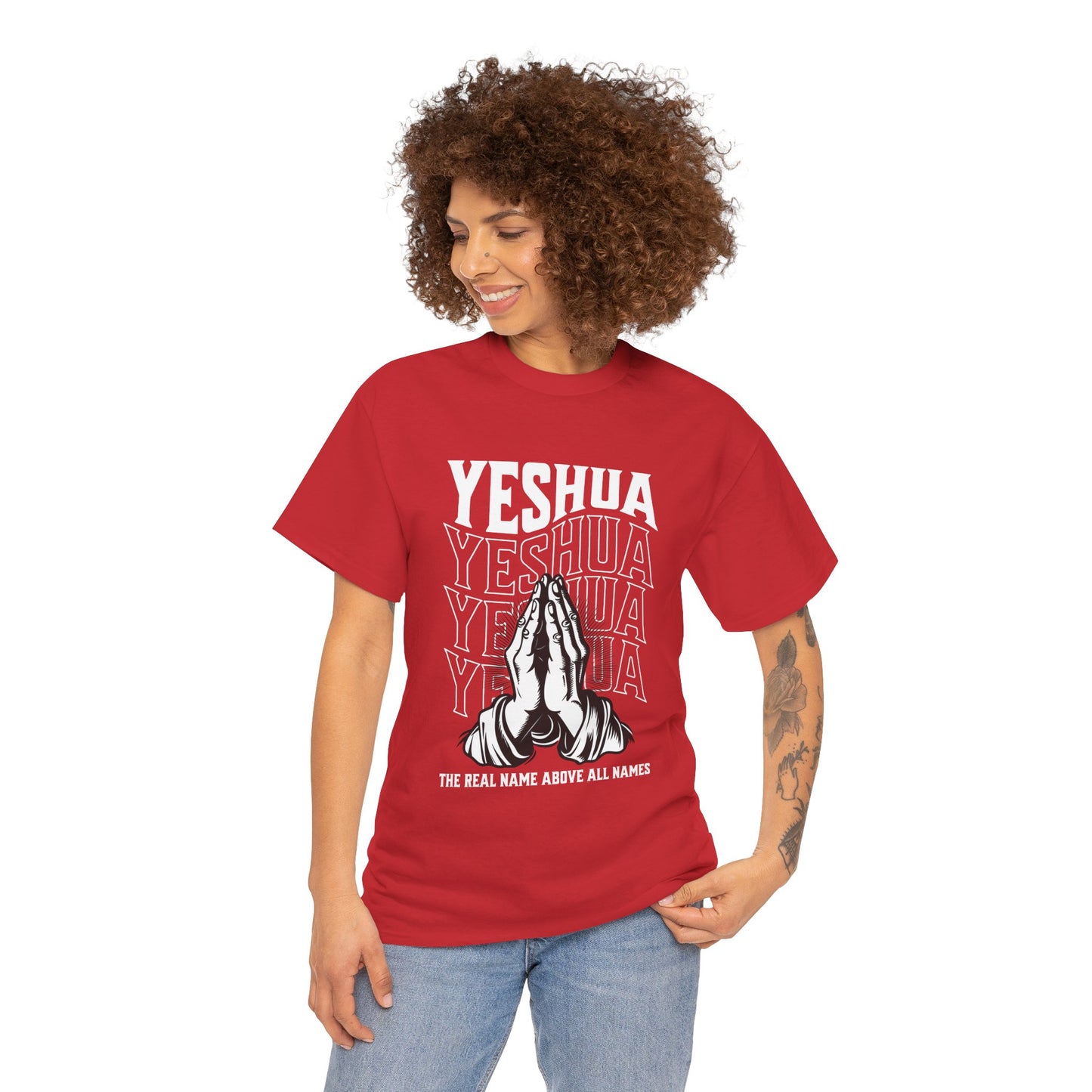 Unisex Yeshua Praying Hands Cotton Tee