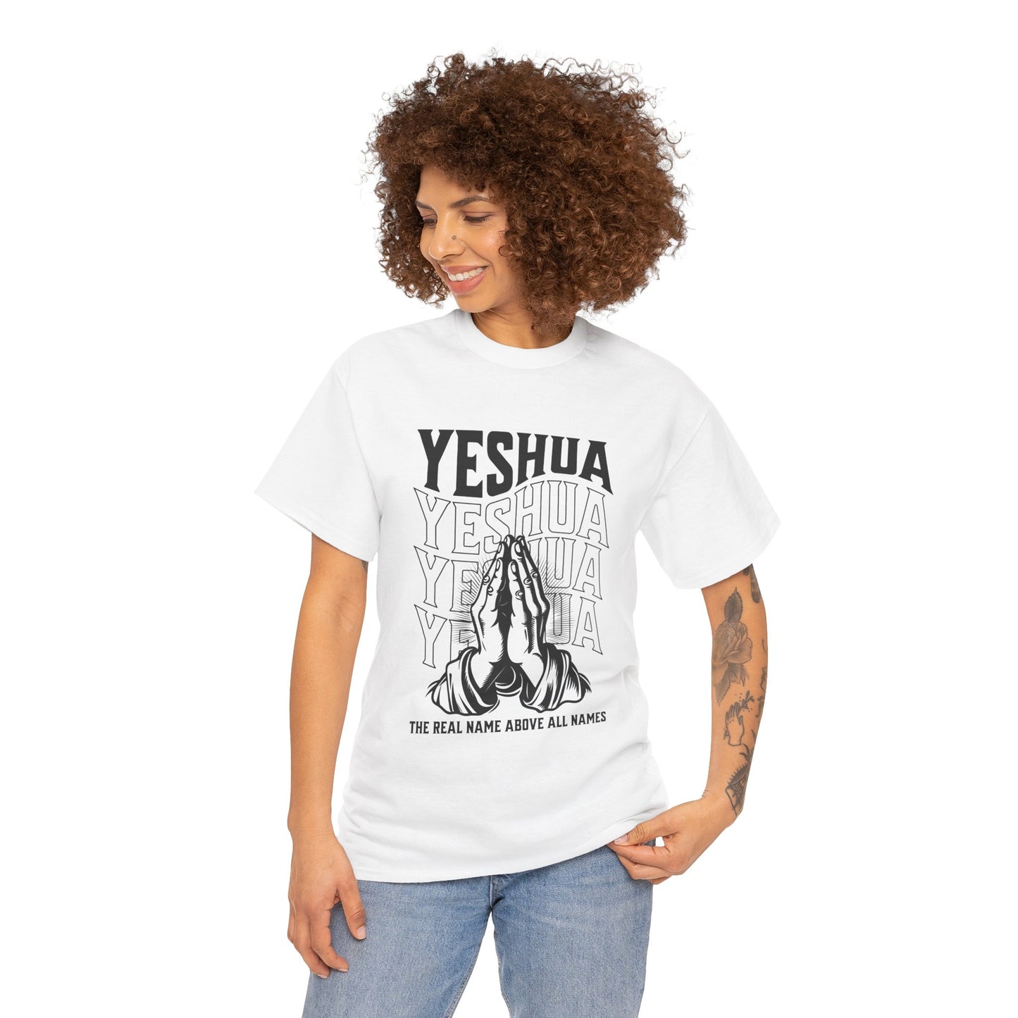 Unisex Yeshua Praying Hands Cotton Tee