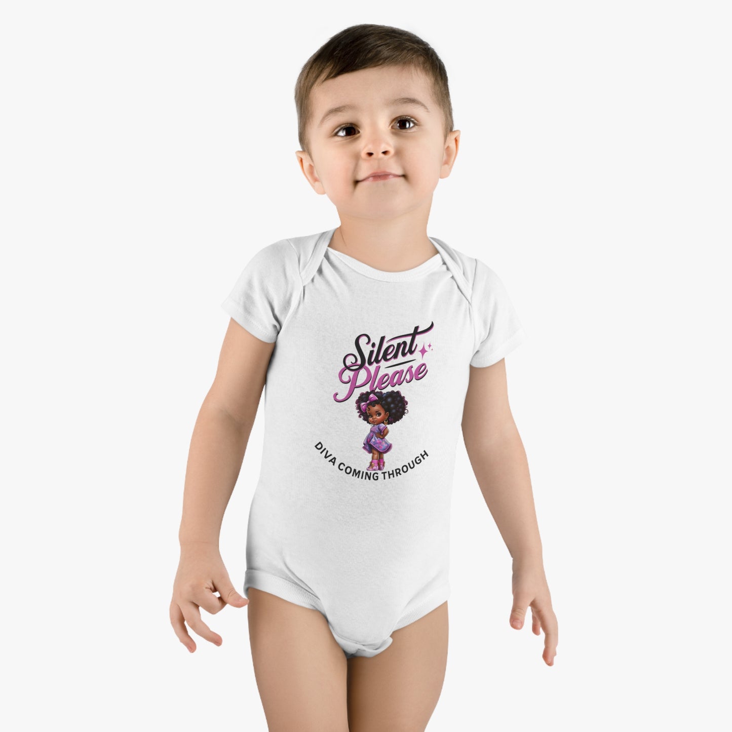 Slient Please Onesie® Organic Baby Bodysuit