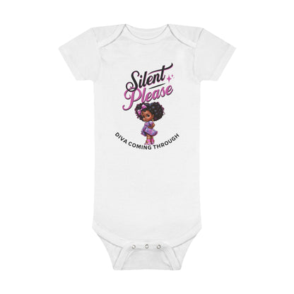 Slient Please Onesie® Organic Baby Bodysuit