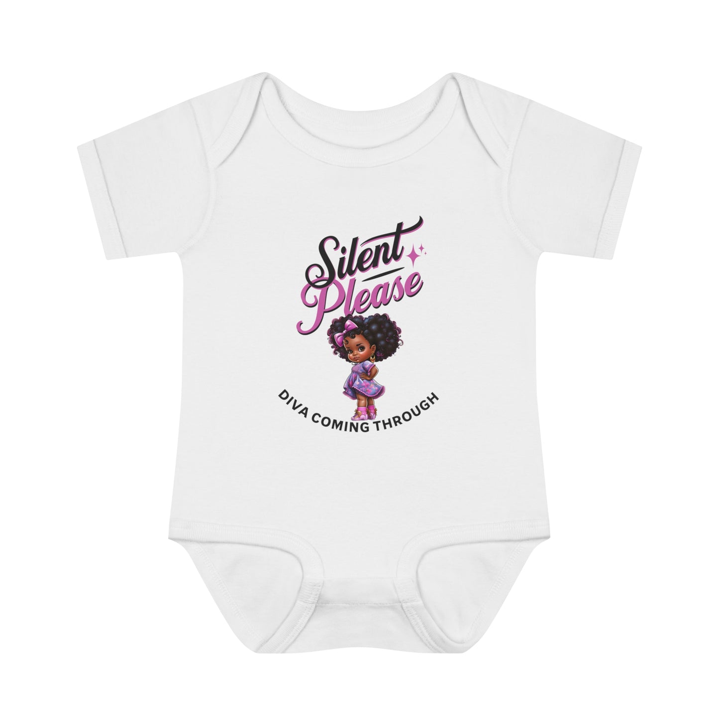 Slient Please Infant Baby Rib Bodysuit