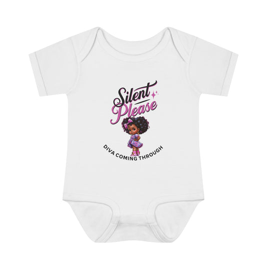 Slient Please Infant Baby Rib Bodysuit