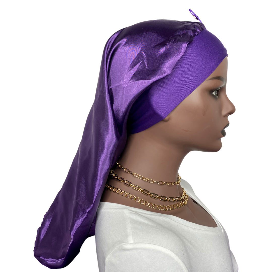 Sacred Bonnets - Sacred Tresses Crown Care Sacred Tresses Long Purple w/ Button